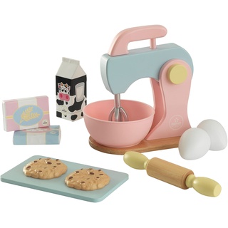 KidKraft Pastell Backset aus Holz für Kinderküche mit Küchenmaschine und Keksen, Spielküche Zubehör, Spielzeug für Kinder ab 3 Jahre, 63371