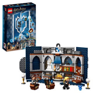 LEGO 76411 Harry Potter Hausbanner Ravenclaw, Hogwarts Wappen, Schloss Gemeinschaftsraum Spielzeug oder Wanddisplay mit Luna Lovegood Minifigur, Sa...