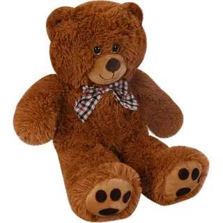 MONZANA® Teddybär L - XXXL 50-175cm Weiches Fell Schleife Tatzendruck Geschenk Plüschtier Kuscheltier Stofftier Riesen Teddy Bär - Braun