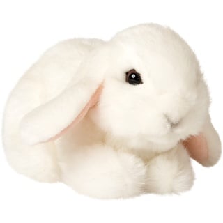 Uni-Toys - Widderkaninchen, liegend (weiß) - 18 cm (Länge) - Plüsch-Hase, Kaninchen - Plüschtier, Kuscheltier