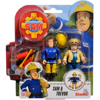 Simba 109251043 - Feuerwehrmann Sam Figuren Doppelpack III, 4-fach Sortierung, 7, 5cm, Voll beweglich