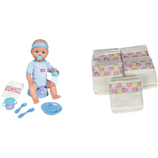Simba 105030044 - New Born Baby Puppen-Junge, 43 cm & 105561906 - New Born Baby 5 Windeln, 38-43 cm