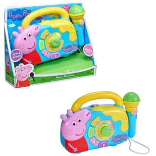 Peppa Pig Boombox | Musik-Spielset Boombox mit Mikrofon | Peppa Wutz Thema Melodie Musikbox mit Kinderreimen | Peppa Pig House On The Hill Toys | Kinder-Musikspielzeug-Set | ab 18 Monaten