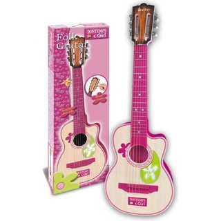 Bontempi Pink Wooden Guitar with 6 strings, 70 cm (207071)