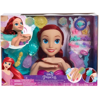 Disney Princess Shimmer Spa Ariel-Frisierkopf, 20 cm groß, 20-teilig, rotes Haar, Kinderspielzeug ab 3 Jahren von Just Play
