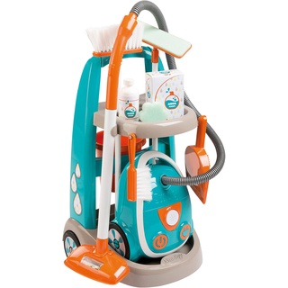 Smoby – Spielzeug Reinigungstrolley – mit Staubsauger inkl. Soundgeräuschen, Schaufel, Besen, Wischmopp, Spielverpackungen, für Kinder ab 3 Jahren