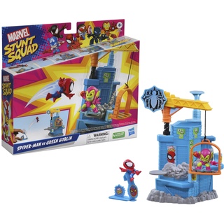 Hasbro Marvel - Crane Smash Spiel Set mit Spider-Man vs. Grüner Kobold, 3,5 cm, Superhelden-Figuren, Mehrfarbig (F70625X0)