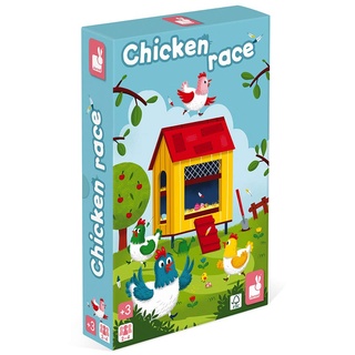 Janod - Chicken Race - Gänsespiel - Holz-Brettspiel für Kinder - Lauf- und Partyspiel - FSC-zertifiziert - Ab 3 Jahren, J02632