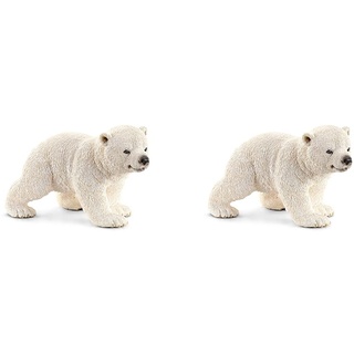 SCHLEICH 14708 Eisbärjunges, laufend, für Kinder ab 3+ Jahren, WILD Life - Spielfigur (Packung mit 2)
