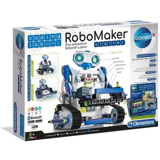 Clementoni® Lernspielzeug Galileo RoboMaker Starter, 3 Roboter aus 200 Bauteilen, Block-Programmierung weiß