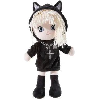 Heunec® Stoffpuppe Poupetta, Gothic Blondie schwarz