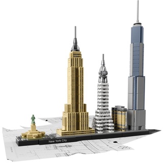 LEGO Architecture New York City Set, Skyline-Modellbausatz mit World Trade Center und Freiheitsstatue, Basteln für Erwachsene, Home und Büro-Deko...