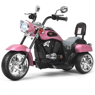 COSTWAY Elektro-Kindermotorrad, 6V mit Hupe & Vor-und Rückwärtsschalter rosa