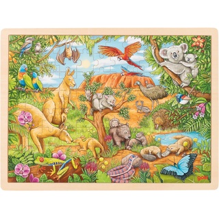 Puzzle aus Holz Einlegepuzzle australische Tierwelt goki 96 Teile Holzpuzzle mit Palandi® Sticker