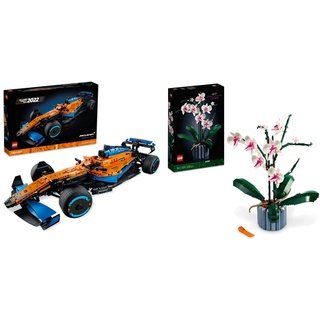 LEGO 42141 Technic McLaren Formel 1 Rennwagen, Rennauto Modellbausatz, 2022 Modellauto-Set für Erwachsene & 10311 Icons Orchidee Set für Erwachsene zum Basteln von Zimmerdeko mit künstlichen Pflanzen