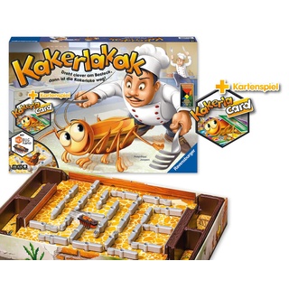 Ravensburger 20969 - Kakerlakak + KakerlaCard Kartenspiel - Aktionsspiel mit elektronischer Kakerlake für Groß und Klein, Familienspiel für 2-4 Spieler, geeignet ab 5 Jahren [Exklusiv bei Amazon]