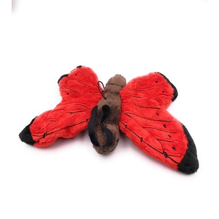 Onwomania Plüschtier Kuscheltier Stoff Tier Schmetterling rot braun Falter Band 23 cm