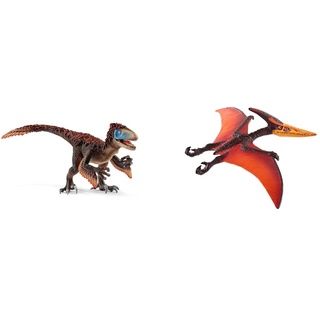 SCHLEICH 14582 Utahraptor, für Kinder ab 5-12 Jahren, Dinosaurs - Spielfigur & 15008 Pteranodon, für Kinder ab 5-12 Jahren, Dinosaurs - Spielfigur
