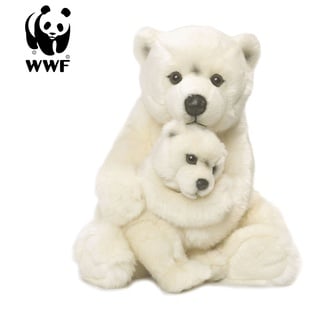 WWF Plüschtier Eisbärmutter mit Baby (28cm) Kuscheltier Stofftier