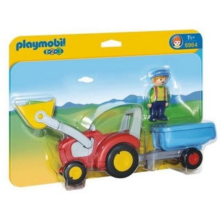 Playmobil® Konstruktions-Spielset 6964 1.2.3 - Traktor mit Anhänger