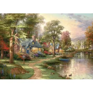 Schmidt 57452 - Thomas Kinkade: Am See, Puzzle 1500 Teile Hometown Lake