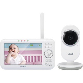 VTech VM5252 Babyphone mit Kamera, Babyfon mit beweglicher Kamera, 5" LCD-Farbbildschirm und Nachtsichtfunktion Video Baby Monitor, Klarer Sound, Gegensprechfunktion, Schlafliedern