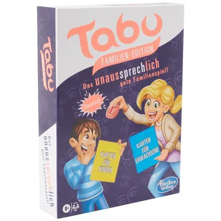 Hasbro Tabu Familien Edition, mit separaten Karten für Kinder und Erwachsene, Familienversion des Klassikers, Weihnachtsaktivitäten, die Spaß Machen