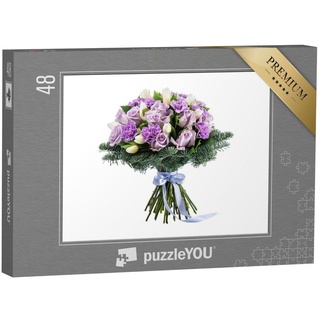 puzzleYOU Puzzle Bunte Blumen als Geschenk, 48 Puzzleteile, puzzleYOU-Kollektionen Blumensträuße, Blumen & Pflanzen
