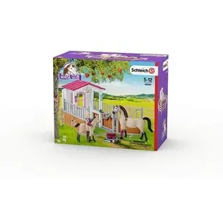 SCHLEICH 42369 Pferdebox mit Arabern und Pferdepflegerin