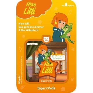 tigermedia tigercard Hexe Lilli Das geheime Zimmer Das Wildpferd Zauberei Pferde Mädchen Geschichten tigerbox Musikbox Hörspiel Hörbücher Musik, Gelb