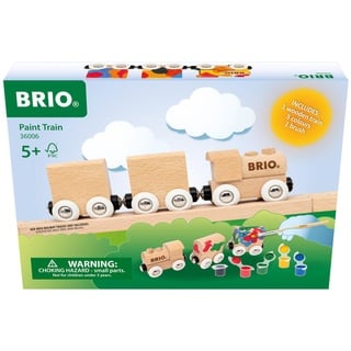 BRIO - 36006 Holzzug zum Anmalen | Individuell gestaltbare DIY-Spielzeugeisenbahn aus Holz für Kinder ab 5 Jahren