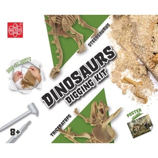 Edu-Toys Experimentierkasten Ausgrabungsset Doppelpack Dinosaurier 2in1, (Trizeraptor+Stegosaurus-tlg)