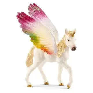 schleich Spielfigur BAYALA 70577, ab 5 Jahre, Geflügeltes Regenbogeneinhorn Fohlen, 9 x 16 cm