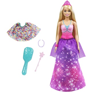 Barbie GTF92 - Dreamtopia 2-in-1 Prinzessin zu Meerjungfrau Verwandlungspuppe (blond, ca. 30 cm) mit 3 Looks und Accessoires, Spielzeug für Kinder von 3 bis 7 Jahren