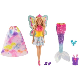 Mattel Barbie FJD08 Dreamtopia Regenbogen-Königreich 3-in-1 Fantasie Puppe Geschenkset