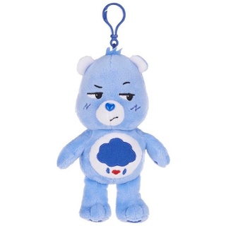 Glücksbärchi Kuscheltier Care Bears Plüsch Plüschfigur Teddybär Stofftier Glücksbärchen für Kinder Brumm Bärchi blau Bagclip 14 cm
