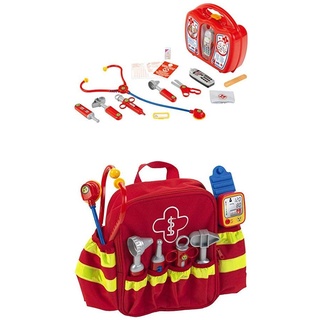 Theo Klein 4350 - Arztkoffer mit Handy + Rescue backpack, Rettungs-Rucksack, Spiel
