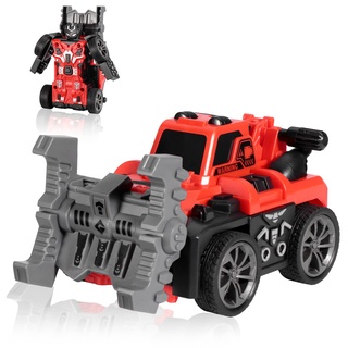Oderra Roboterauto Spielzeug, Auto 2 in 1 Roboter, kleines Auto für Jungen von 3 bis 14 Jahren (rot)