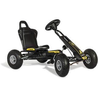 Ferbedo Go Kart AT X-Racer (Gokart / Kart in schwarz mit Soundlenkrad und Luftbereifung, ab ca. 3-8 Jahre) 105007 102 x 60 x 64 cm