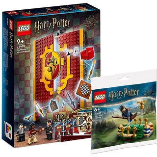 Lego Harry Potter Set: Hogwarts - Hausbanner Gryffindor (76409) + Quidditch Training (30651), für Kinder ab 9 Jahren