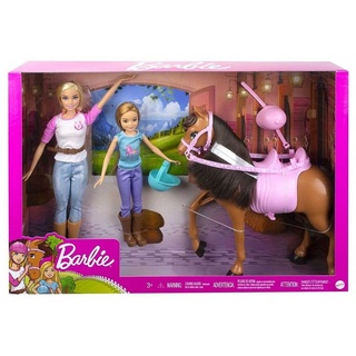 Mattel® Puppen Accessoires-Set Mattel GXD65 - Barbie - Reitspaß inkl. Puppen, Pferd und Zubehör - S bunt