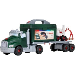 Theo Klein 8640 Bosch Schraubtruck Spiel-Set mit Ixolino I Konstruktions-Spielzeug mit Werkzeug, Gabelstapler und Kran I Maße: 70 cm x 13,83 cm x 22,25 cm I Spielzeug für Kinder ab 3 Jahren