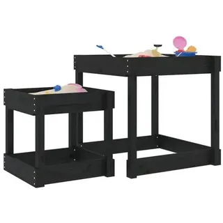 vidaXL Sand-Spieltische 2 Stk. Schwarz Massivholz Kiefer