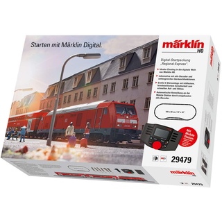 Märklin 29479 - Digital-Startpackung Regional-Express, Spur H0 Modelleisenbahn, viele Soundfunktionen, mit Mobile Station und C-Gleis Schienen