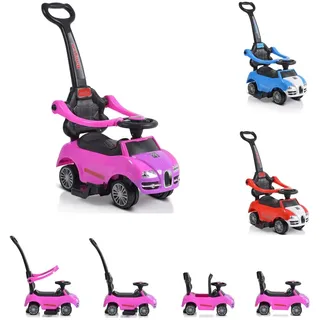 Moni Rutschauto 2 in 1 Rider 208, Rutscher mit Griff, Lehne, Bügel, Fußstütze, Farben:pink