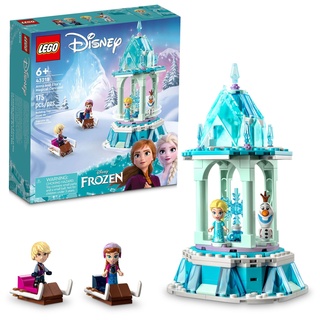 LEGO Disney Die Eiskönigin Anna und Elsas magisches Karussell 43218 Eispalast Bauspielzeug Set mit Disney Prinzessin Elsa, Anna und Olaf, tolles Geburtstagsgeschenk für 6-Jährige