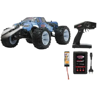 RC-Monstertruck JAMARA "Tiger Ice Monstertruck 4WD" Fernlenkfahrzeuge blau (blau/schwarz) Kinder 1:10, 2,4 GHz, mit LED