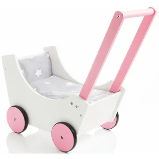 Sun Puppenwagen Speedy Sternchen 2, aus Holz rosa