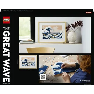 LEGO 31208 Art Hokusai – Große Welle, 3D Japanische Wanddeko, Bastelset, gerahmte Ozean-Leinwand, Hobbys für Erwachsene, DYI, Home- und Büro-Deko