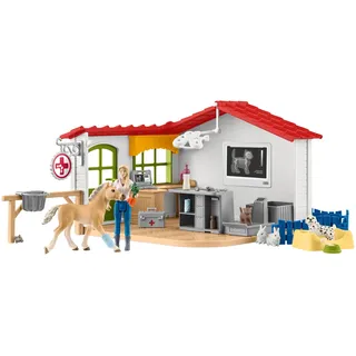 Schleich FARM WORLD Tierarzt-Praxis mit Haustieren, weiss